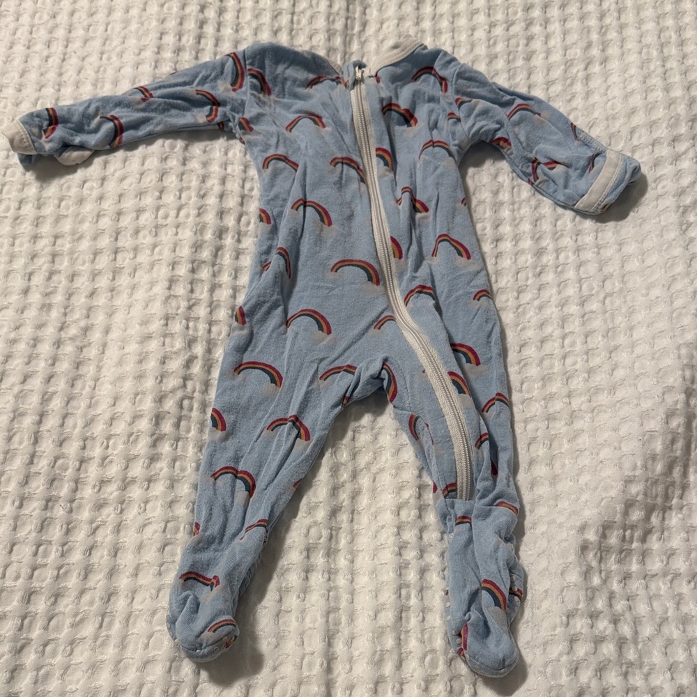Kickee Pants Sky Blue Rainbow Footie
